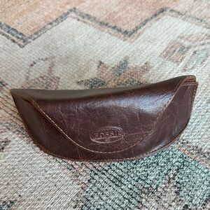 Fossil Dark Brown Leather Eyewear Case